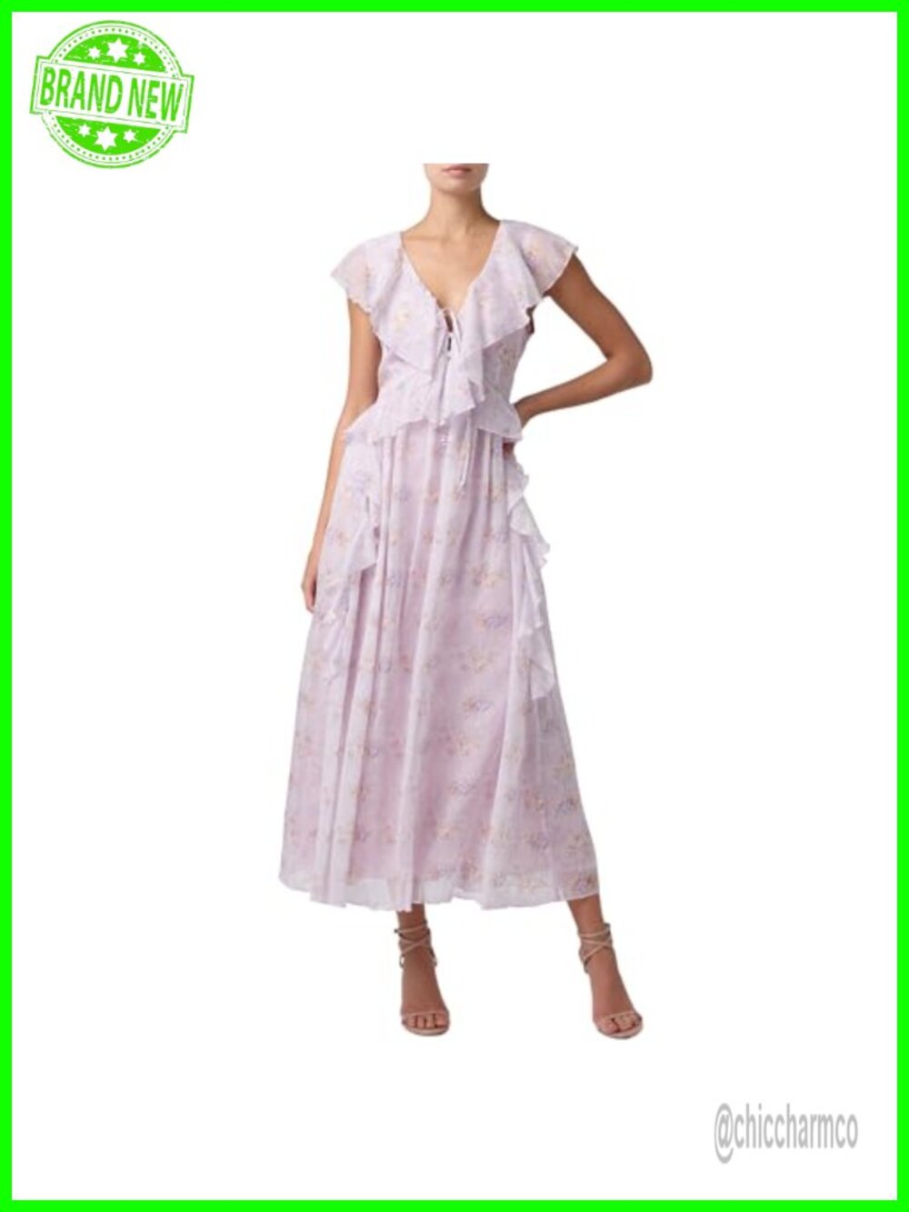 Lulus Uma Ruffle Printed Women's Casual Midi Dress